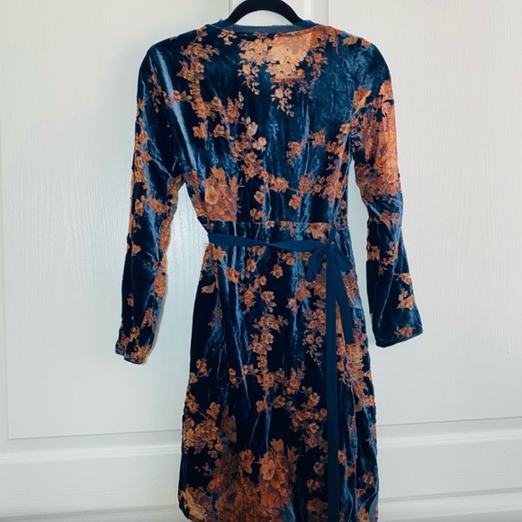 Anthropologie Velvet Burnout Wrap Dress - Picture 4 of 6